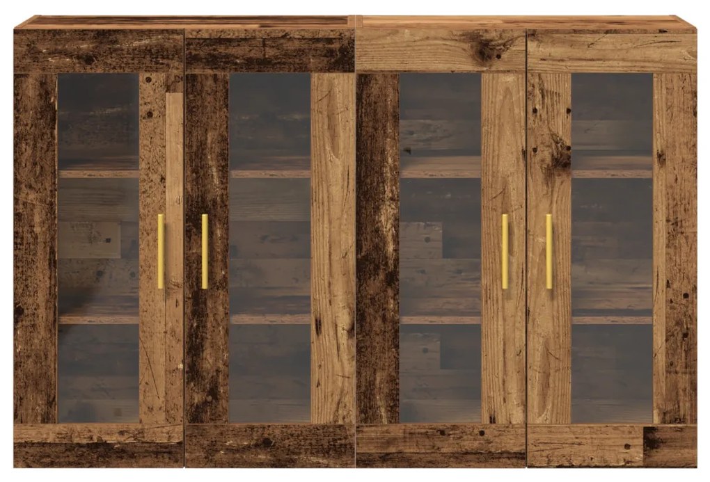 Fali Szekrények 2 pcs Öreg fa 69,5 x 34 x 90 cm Faanyag