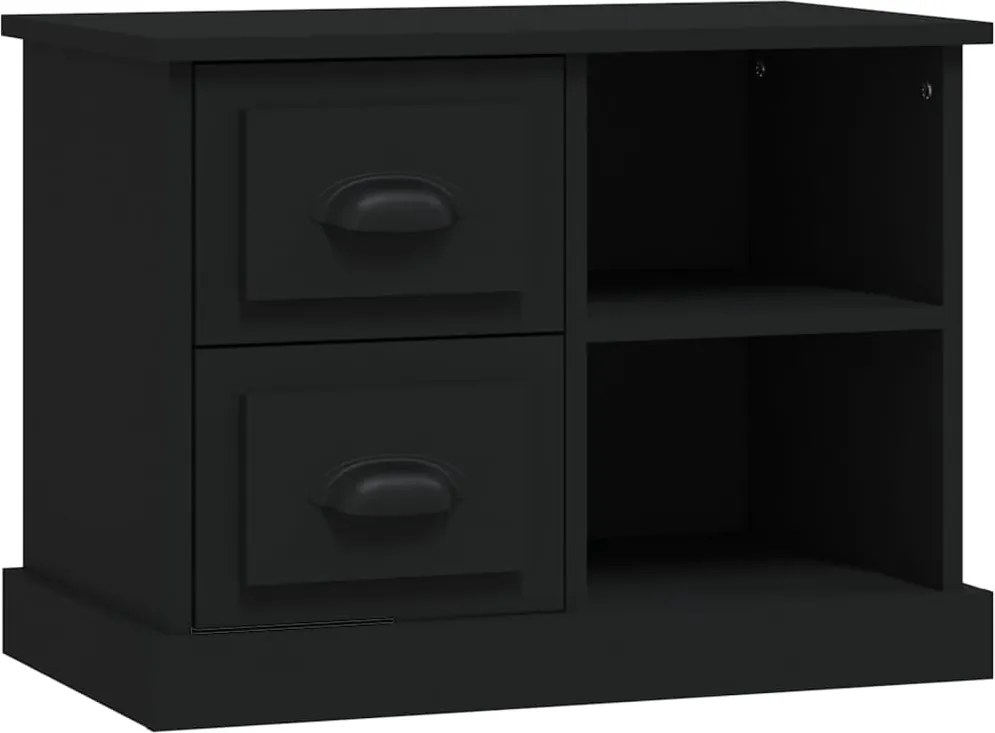 vidaXL fekete éjjeliszekrény 60x35,5x45 cm