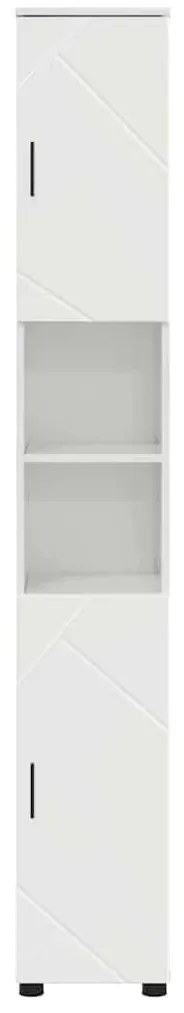 Fürdőszobai magas szekrény Magasfényű fehér 30 x 35 x 192 cm