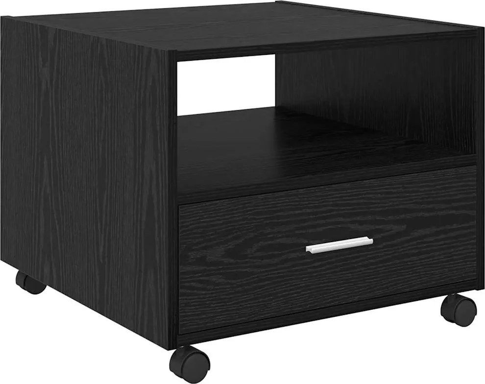 vidaXL Dohányzóasztal fiókkal Fekete tölgy 55 x 55 x 45 cm Faanyag
