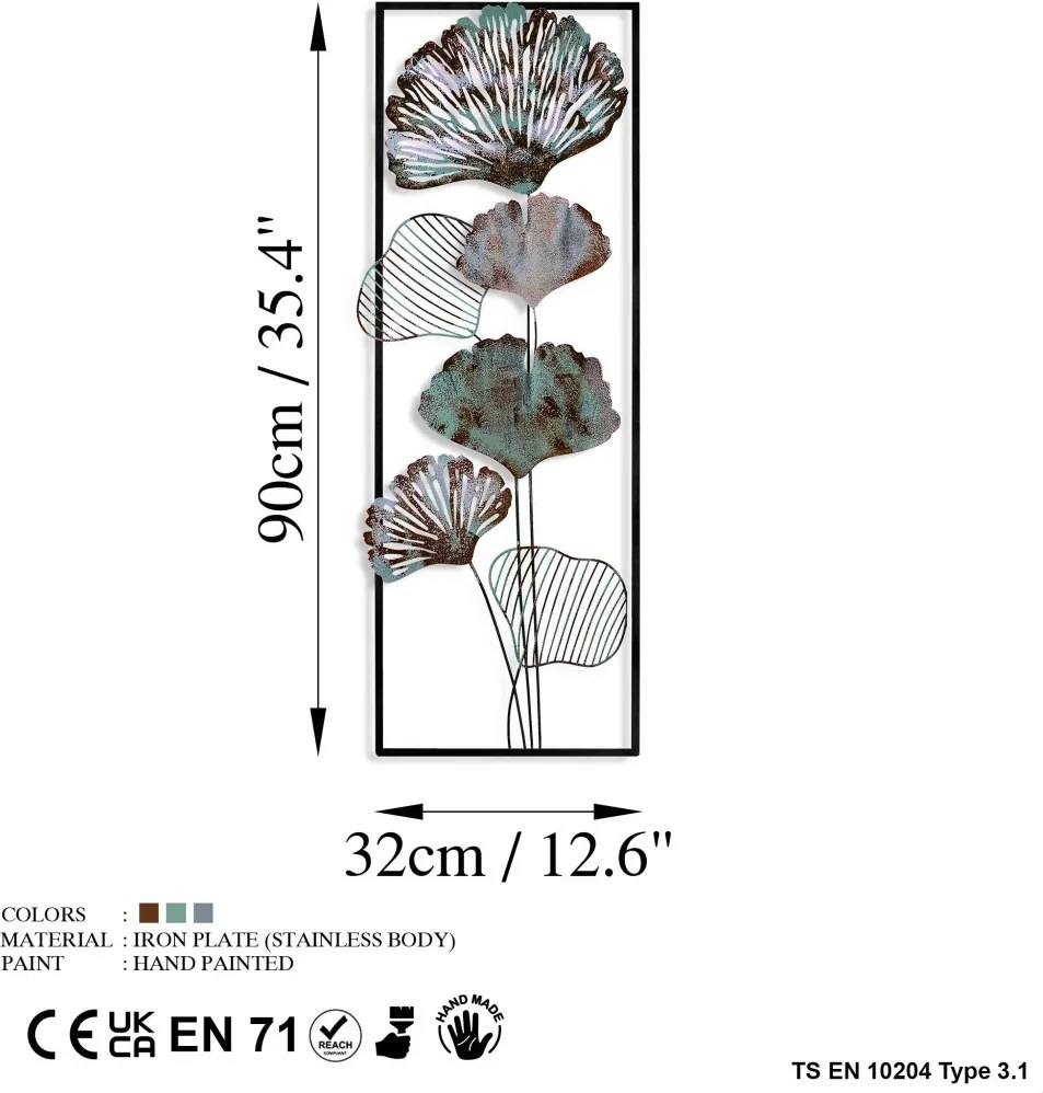 Fig fém fali dekoráció, 32×90 cm – TR930DYU1279