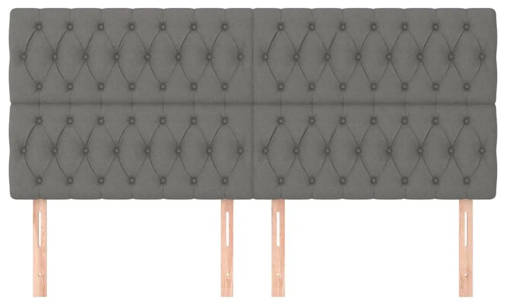 4 db sötétszürke szövet fejtámla 90x7x78/88 cm