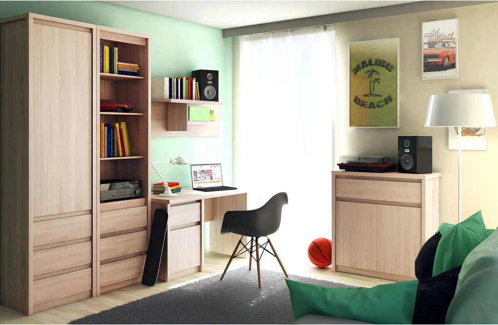 Pc asztal, DTD laminált, tölgy sonoma, NORTY