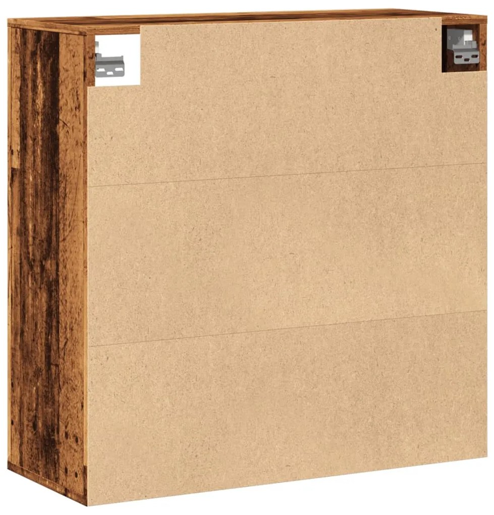 antik fa színű szerelt fa faliszekrény 80x33x80 cm