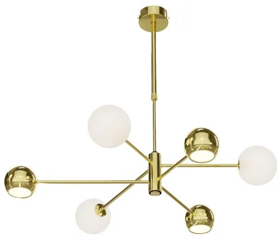 Jupiter 1962 - Csillár rúdon MOKA 3xGU10/10W/230V + 3xG9/10W/230V arany/fehér