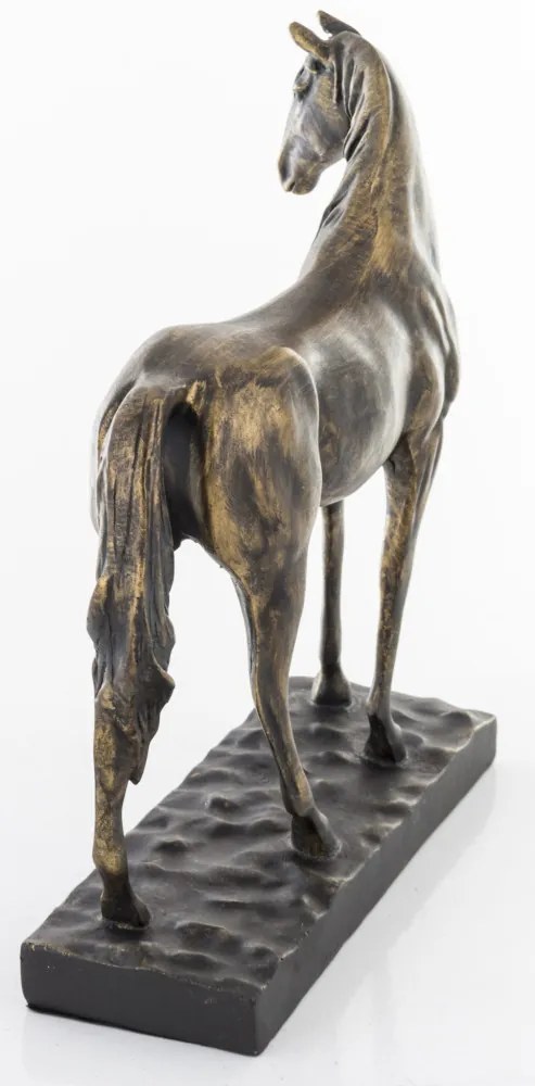 Dekorfigura Horse Műanyag Réz, Barna, Fekete 28x24x8,5cm