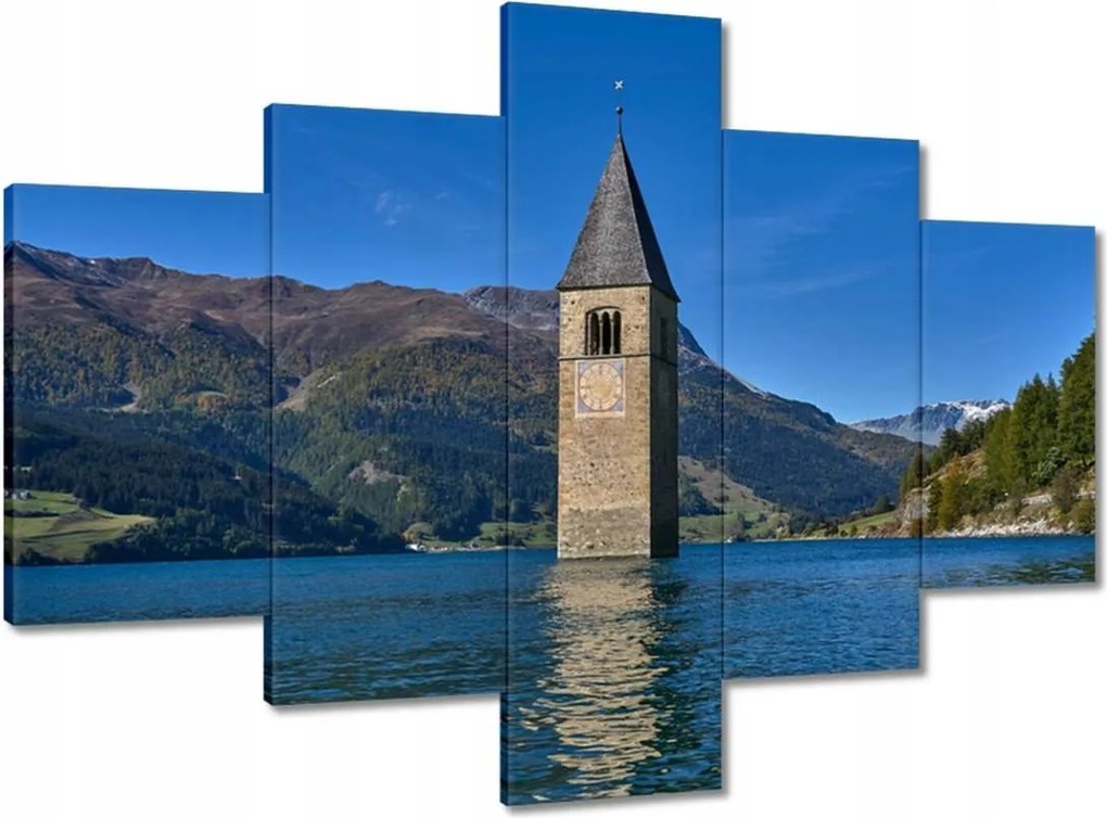 Vászonkép 100x70 Elsüllyedt templomtorony