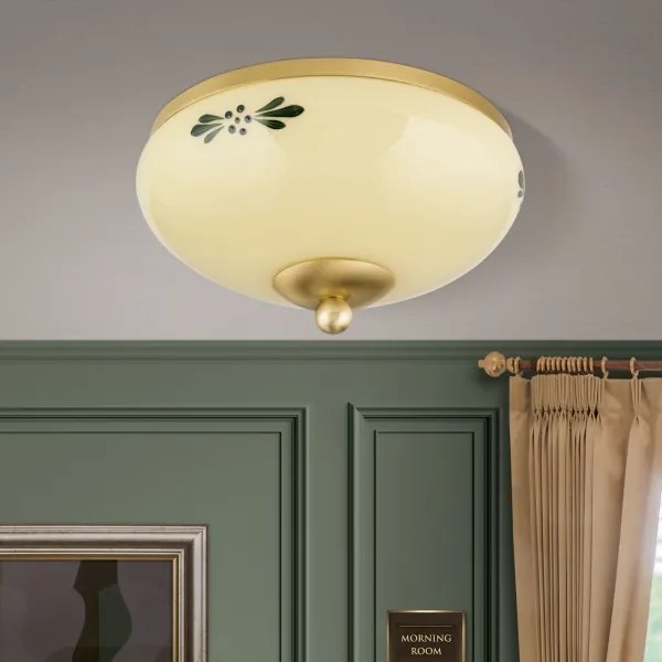 Orion DL 7-672 - Mennyezeti lámpa LANDHAUS 1xE27/60W/230V átm. 21 cm réz/bézs