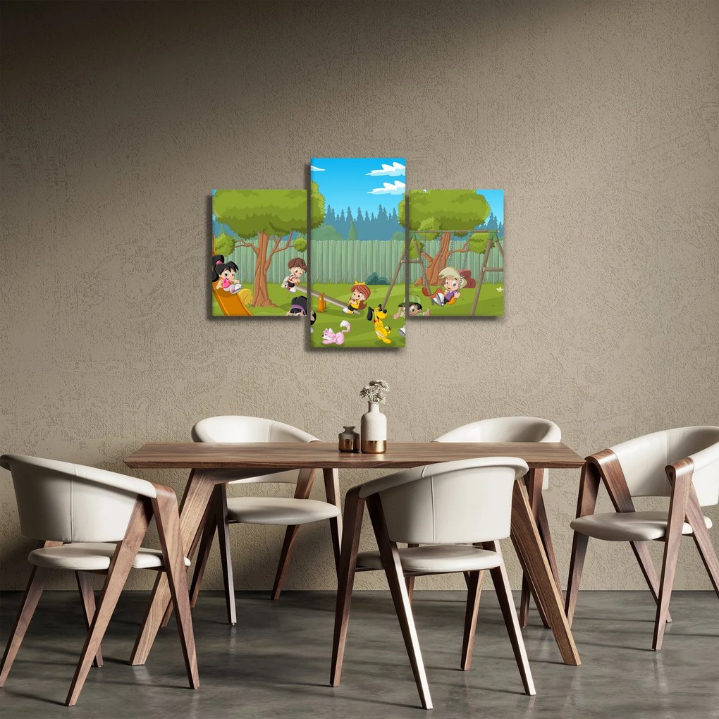 Kép - gyerekek a játszótéren (90x60 cm)
