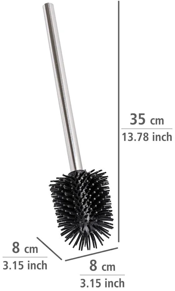 Fényes ezüstszínű rozsdamentes acél tartalék WC-kefe Ø 8 cm – Wenko