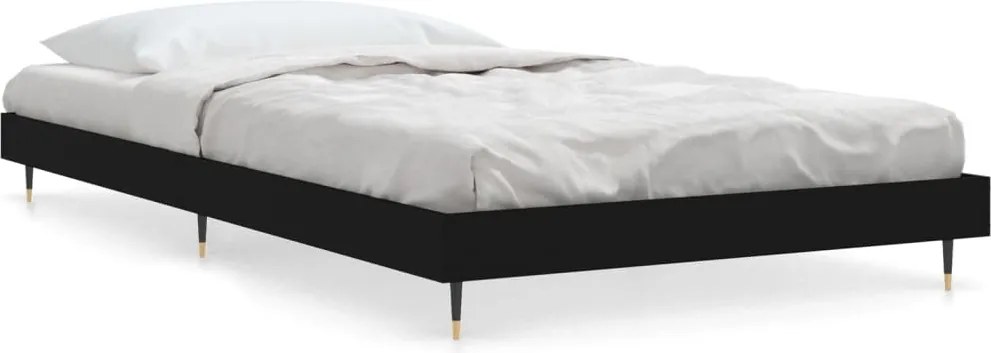 vidaXL fekete szerelt fa ágykeret 90 x 200 cm