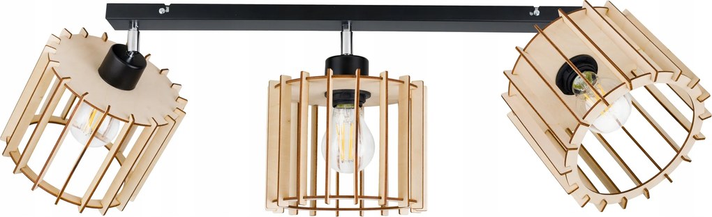 Plafon Lámpa csillár mozgatható mennyezet Henger 3 Fa