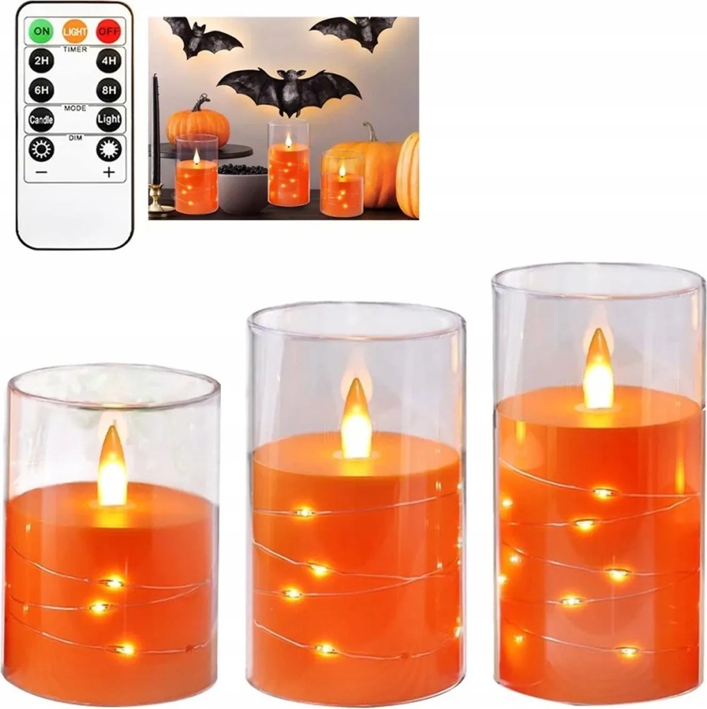 3XLED gyertya Gyertya láng effekttel