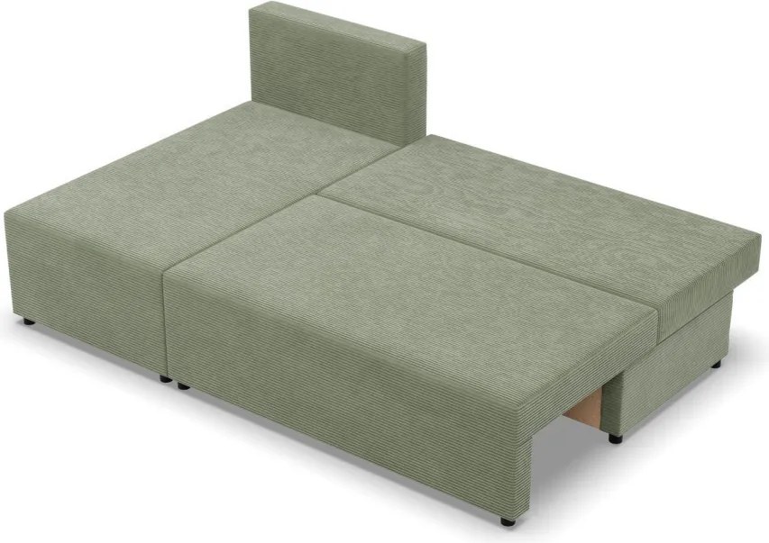 Nobu sarokkanapé, kordbársony, univerzális oldal, zöld