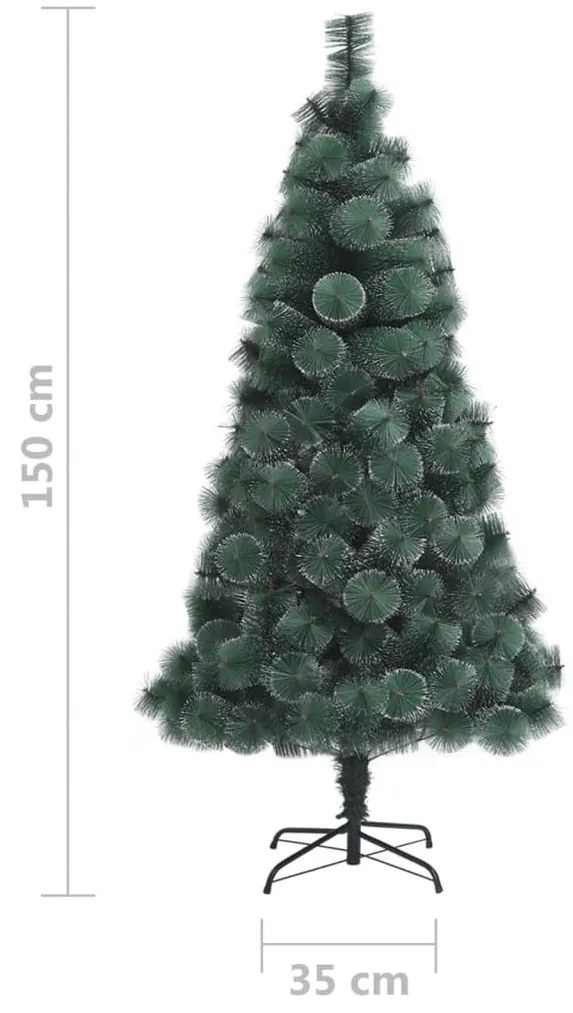 zöld PET műkarácsonyfa állvánnyal 150 cm