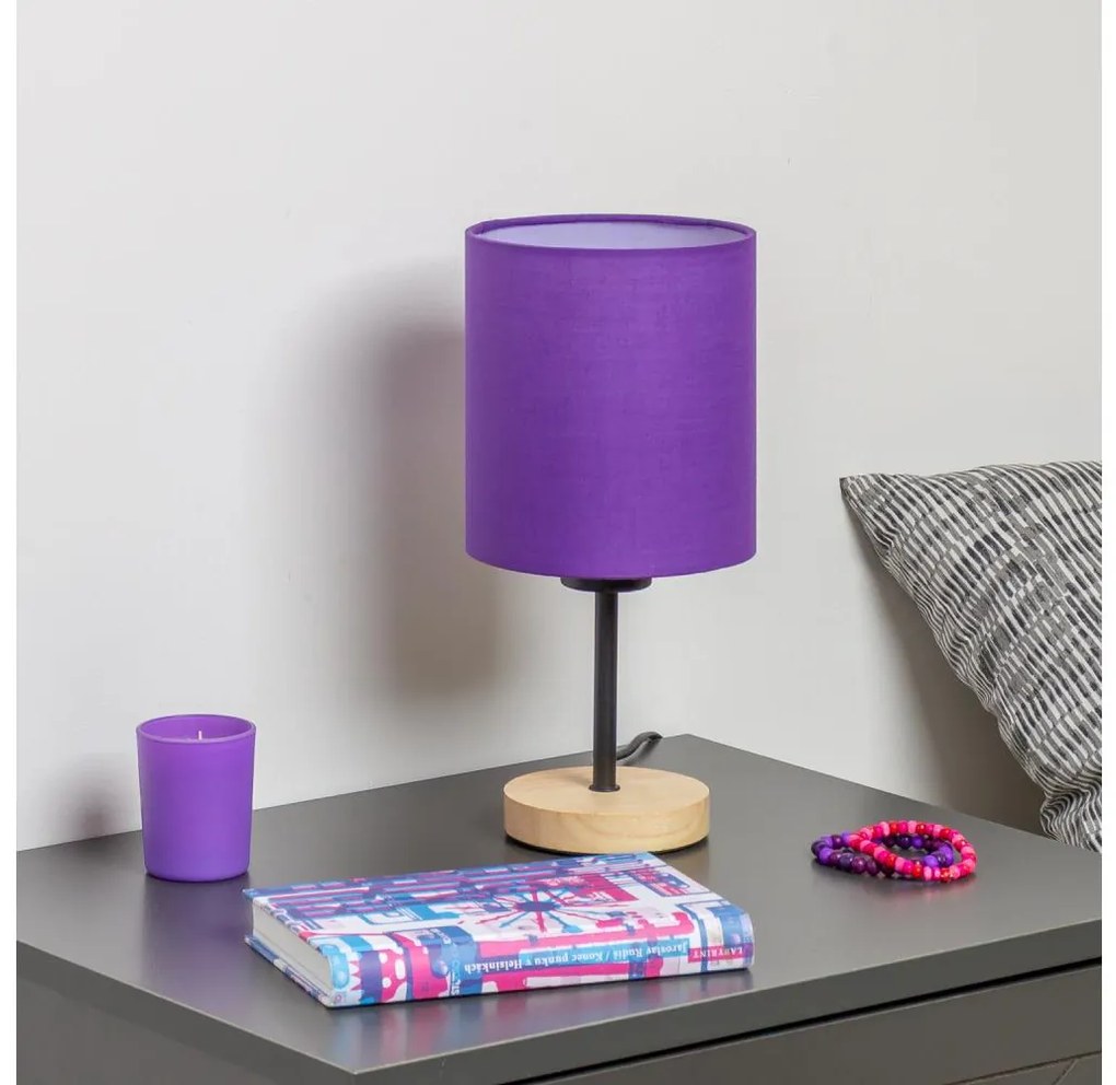 Brilagi - Asztali lámpa NUBILA WOOD 1xE27/25W/230V tölgy/lila