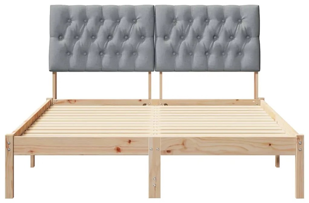 Ágykeret Kárpitozott Fejtámlával fejtámlával Barna 160 x 200 cm