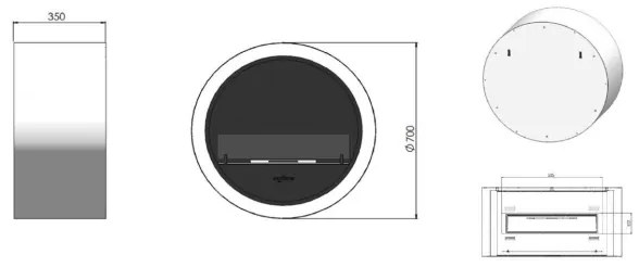 InFire - Fali BIO kandalló á. 70 cm 3kW fekete