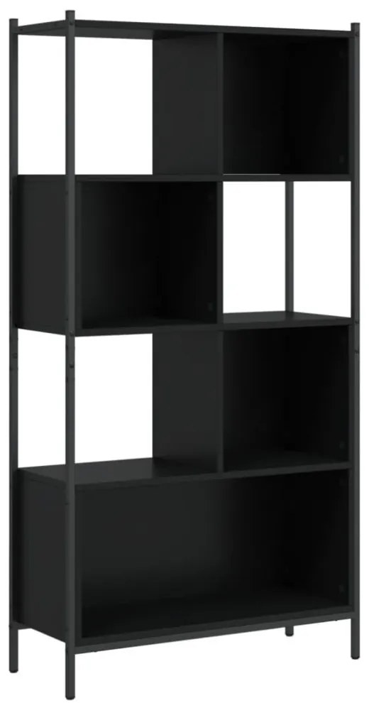 fekete szerelt fa könyvszekrény 72x28x172 cm