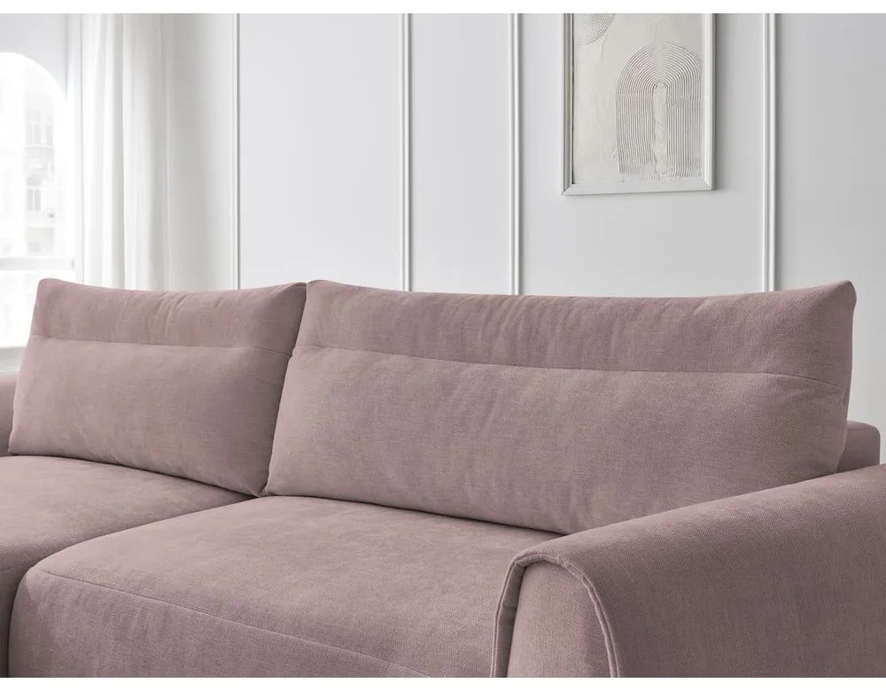 Világos rózsaszín sarokkanapé Aden – Bobochic Paris