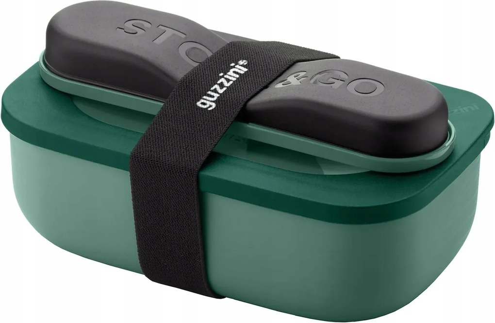 Guzzini Store Go Uzsonnás doboz evőeszközökkel Uzsonnás doboz Zöld