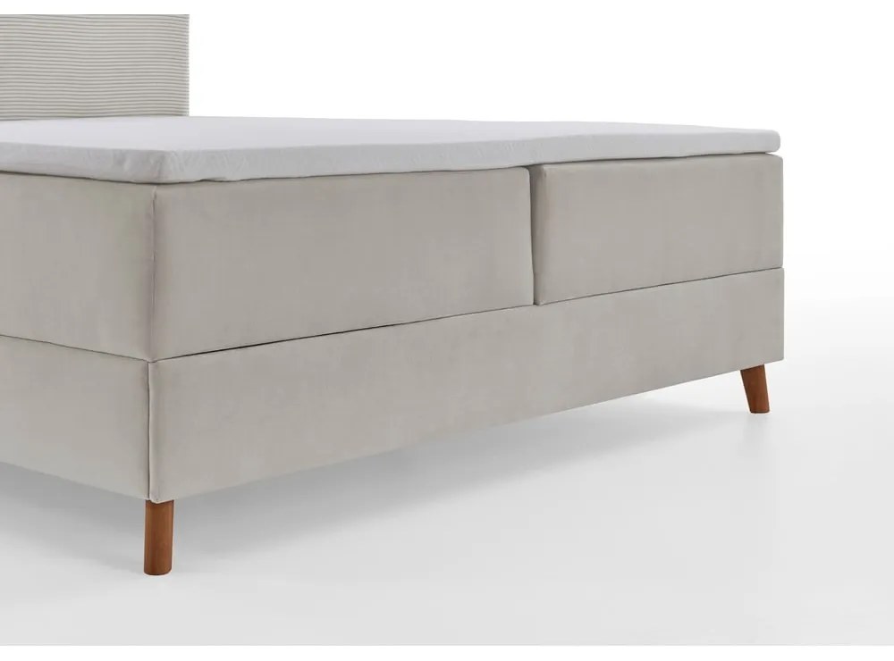 Bézs boxspring ágy tárolóhellyel 160x200 cm Memphis - Meise Möbel