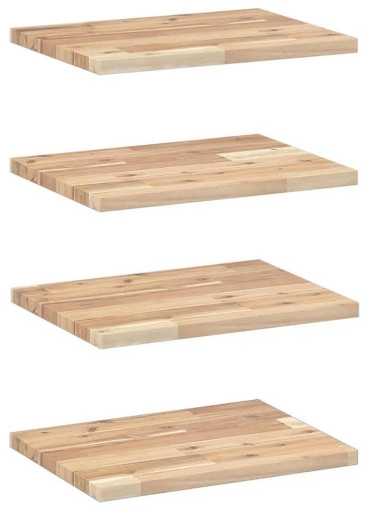 4 db kezeletlen tömör akácfa függőpolc 40 x 30 x 2 cm