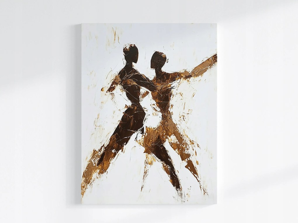 Poszter Absztrakt Tánc Pár Táncos Sziluett Mozgás 75x100