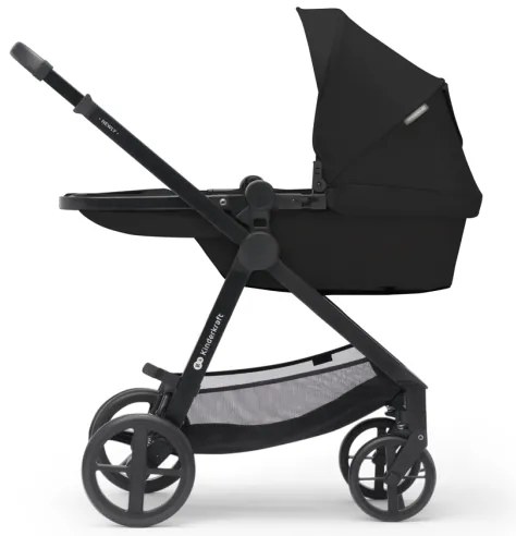 KINDERKRAFT -Kombinált babakocsi 3in1 NEWLY Klasszikus fekete  + autósülés MINK PRO