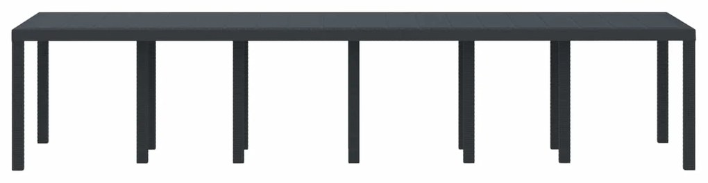 vidaXL Kerti Asztal Antracit 350 x 100 x 74 cm polirattan