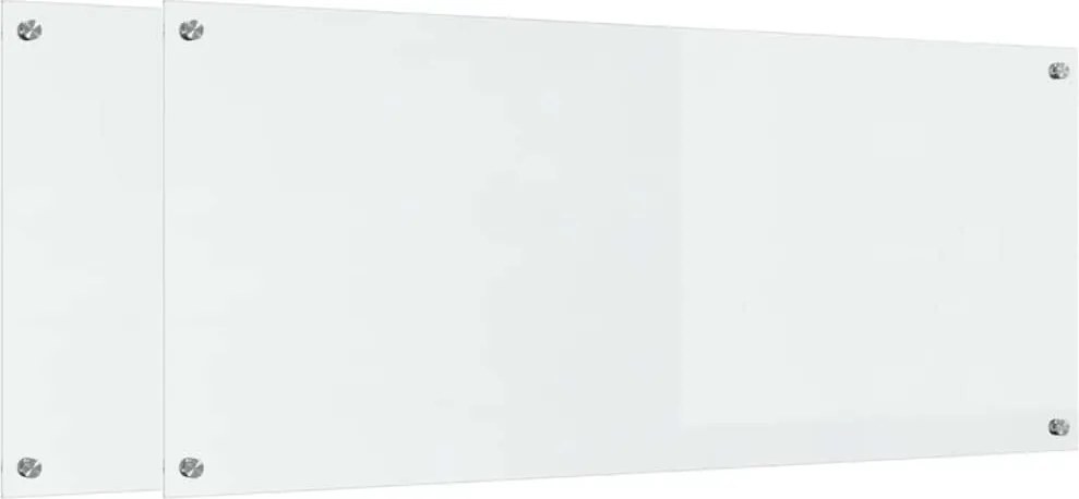 vidaXL Konyhai splashback 2 pcs Átlátszó 120 x 50 cm edzett üveg