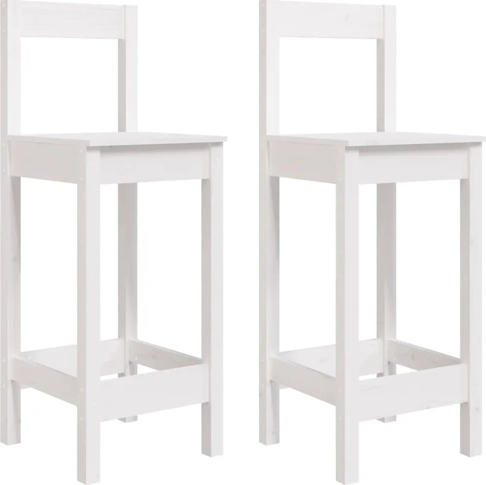 vidaXL 2 db fehér tömör fenyőfa bárszék 40 x 41,5 x 112 cm