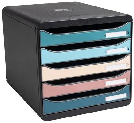 Irattároló, műanyag, 5 fiókos, EXACOMPTA Big-Box Plus Skandi Iderama (EX309606D)