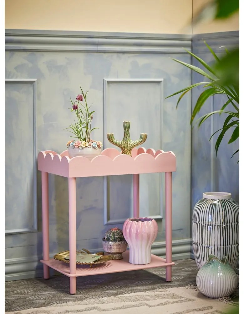Rózsaszín borovi fenyő konzolasztal 40x60 cm Isola – Bloomingville