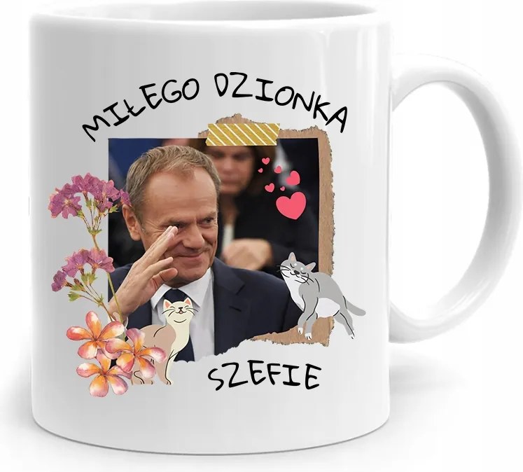 Donald Tusk Bögre Kellemes Nap Platform, fényképes nyomtatással