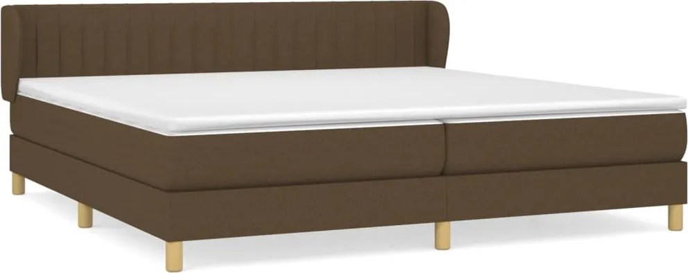 vidaXL sötétbarna szövet rugós ágy matraccal 200 x 200 cm