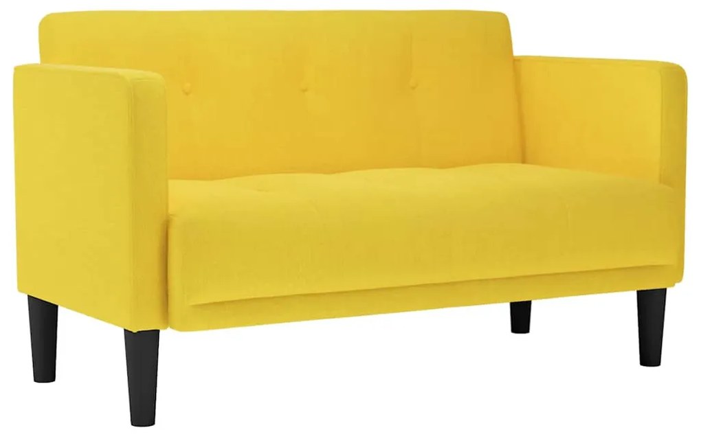 vidaXL sárga szövet loveseat kanapé 111 cm