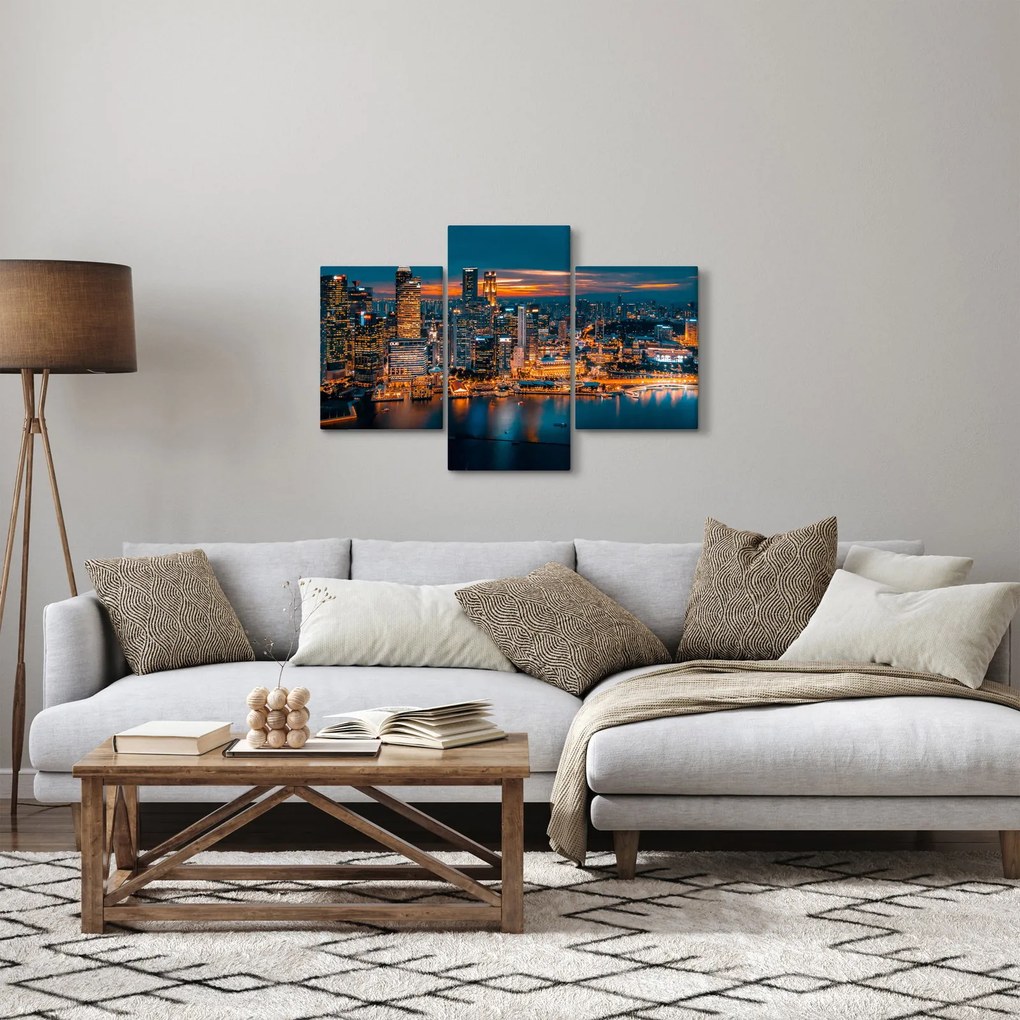 Éjszakai város képe (90x60 cm)