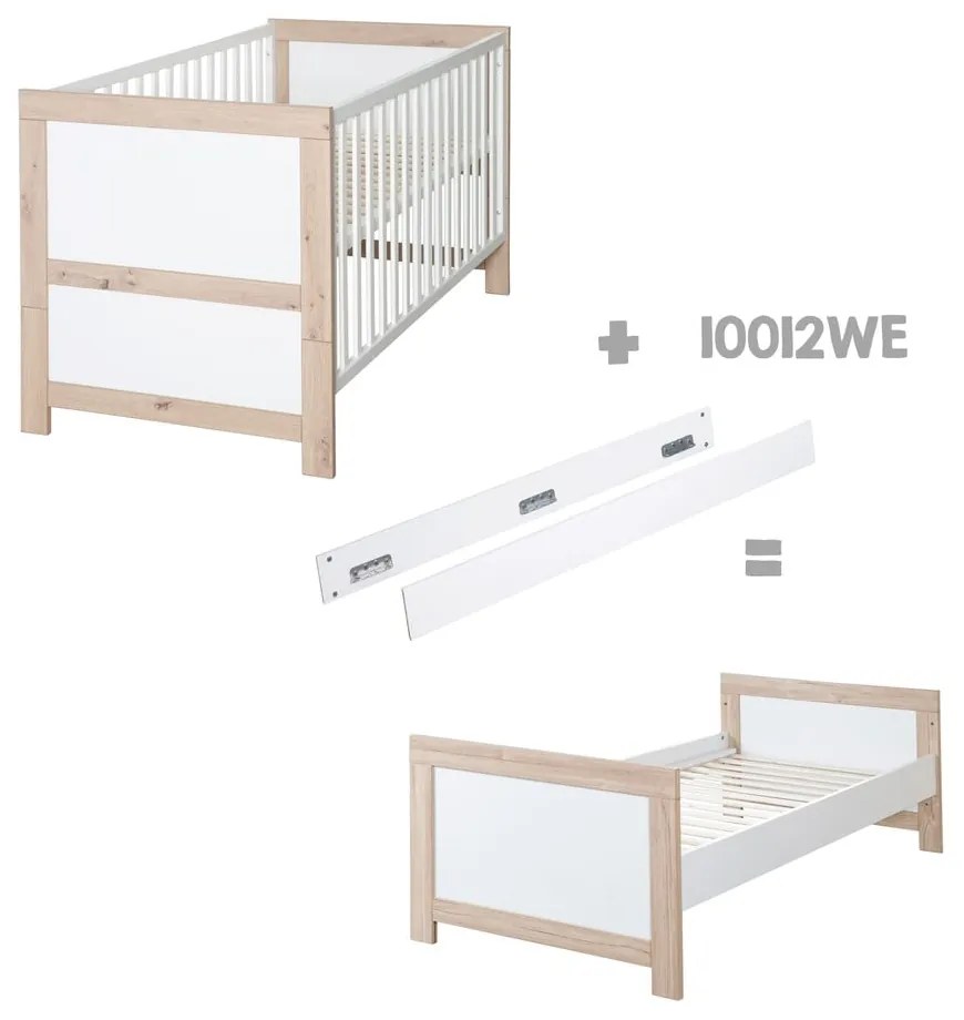 Fehér-natúr színű babaágy 70x140 cm Malo – Roba