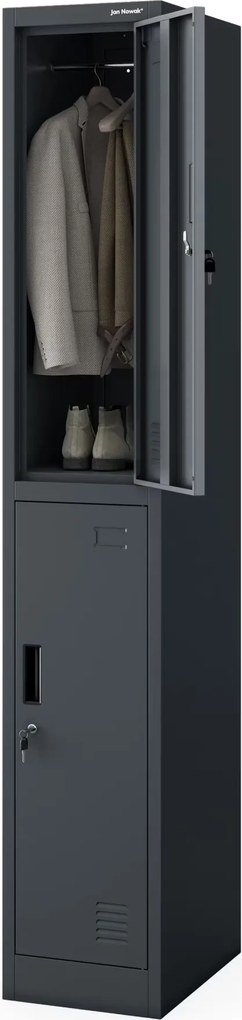 Szociális öltözőszekrény antracit IGOR 1 Plus 316,5 x 1850 x 450 mm