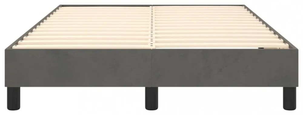 sötétszürke bársony rugós ágykeret 120x200 cm