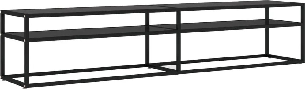 vidaXL fekete edzett üveg TV-szekrény 200 x 40 x 40,5 cm