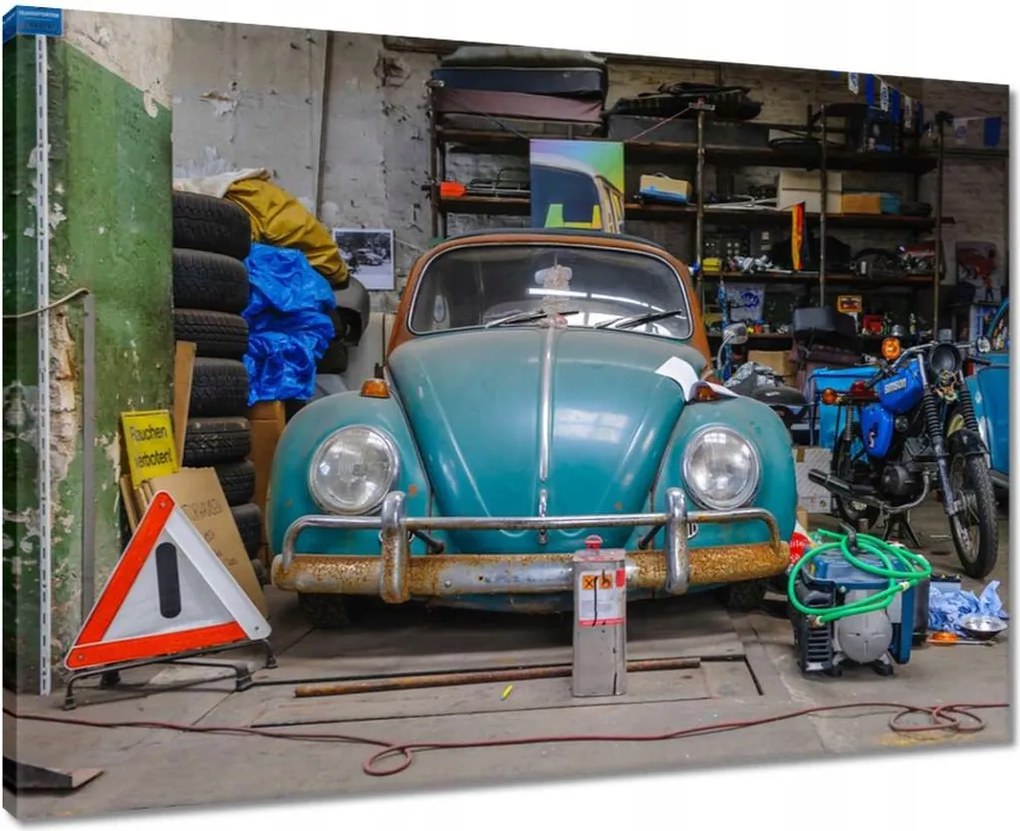 Vászonkép 70x50 Garázs javítás Bogár