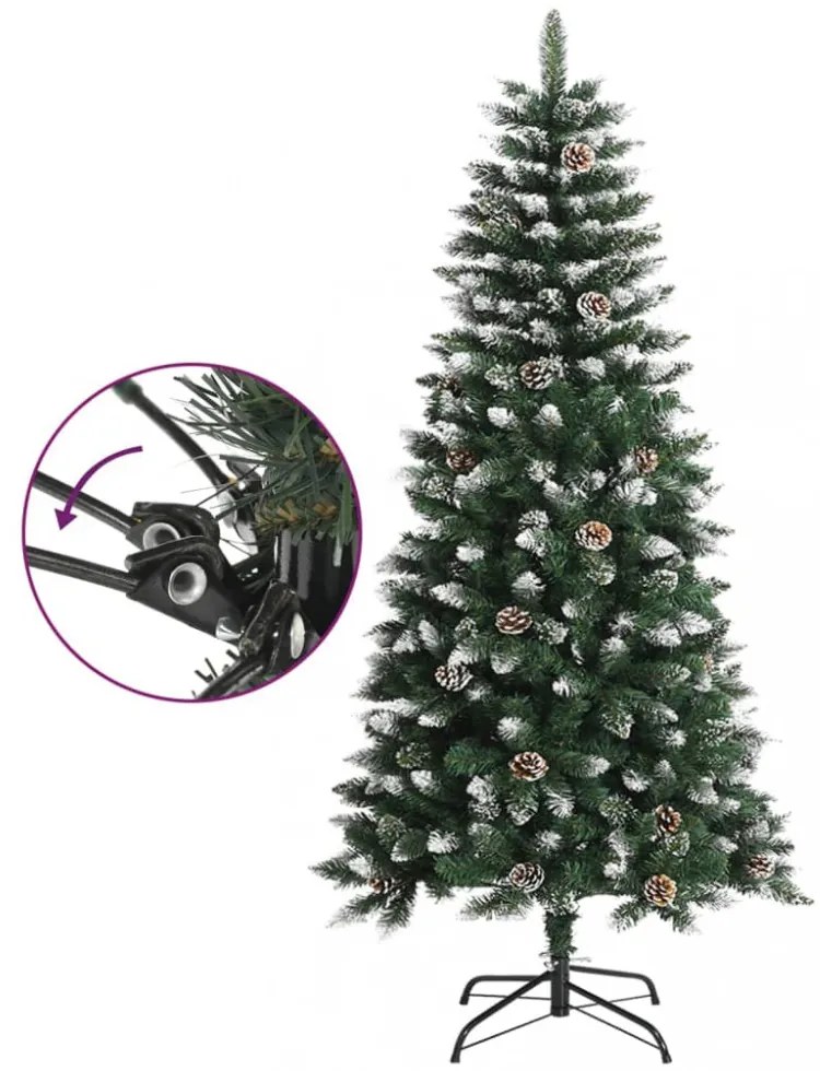 zöld PVC műkarácsonyfa állvánnyal 120 cm