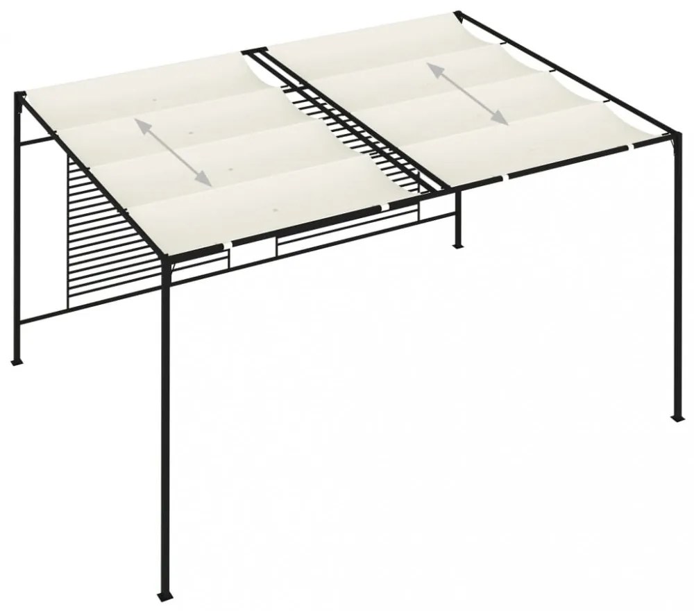 krémszínű pavilon behúzható tetővel 3 x 4 x 2,3 m 180 g/m²