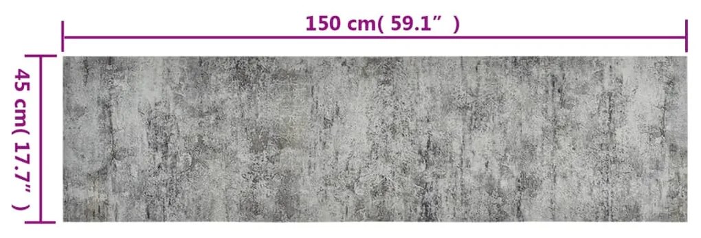 mosható betonmintás bársony konyhaszőnyeg 45 x 150 cm
