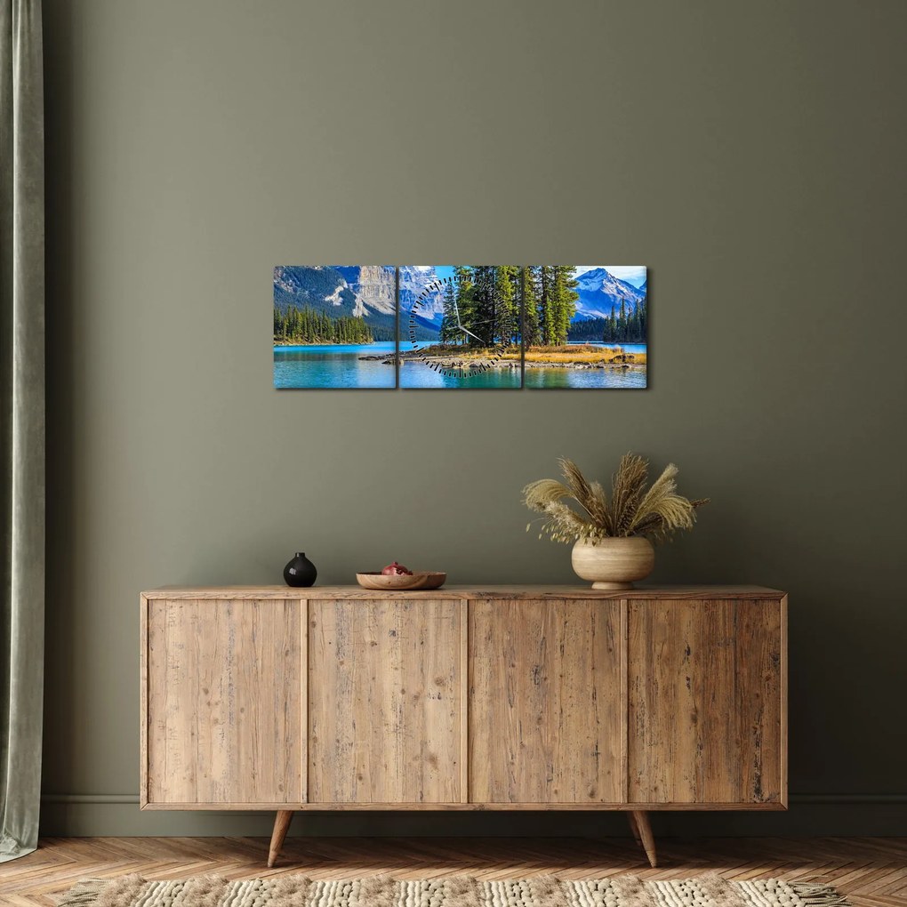 Kép - Hegyvidéki táj folyóval (órával) (90x30 cm)