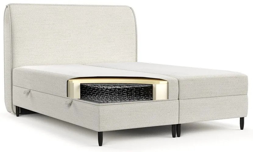 Krémszínű ágyneműtartós boxspring ágy 140x200 cm Melba – Maison de Rêve