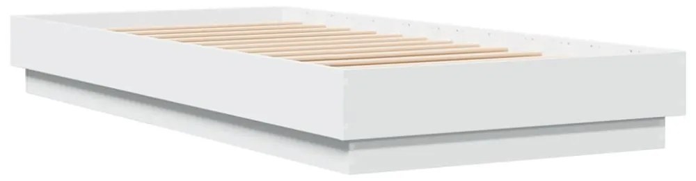 fehér ágykeret LED-világítással 90 x 200 cm