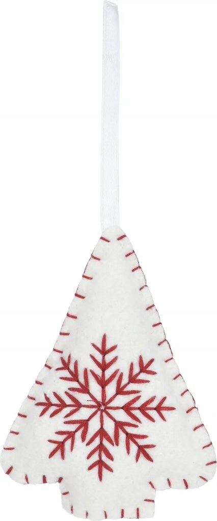 Függő karácsonyfadísz, 10 cm, fehér